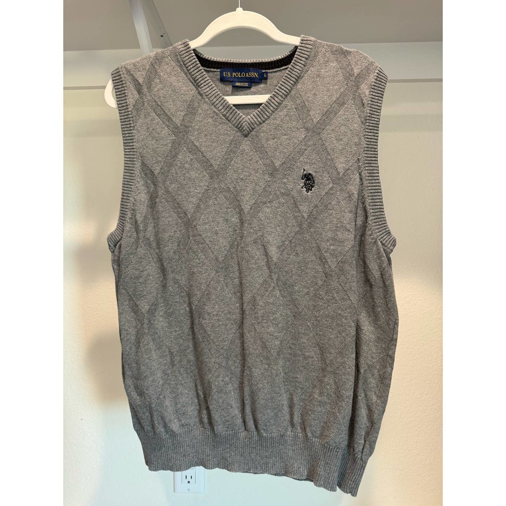 US Polo‎ Assn. Sweater Vest Grey Men's Size Large